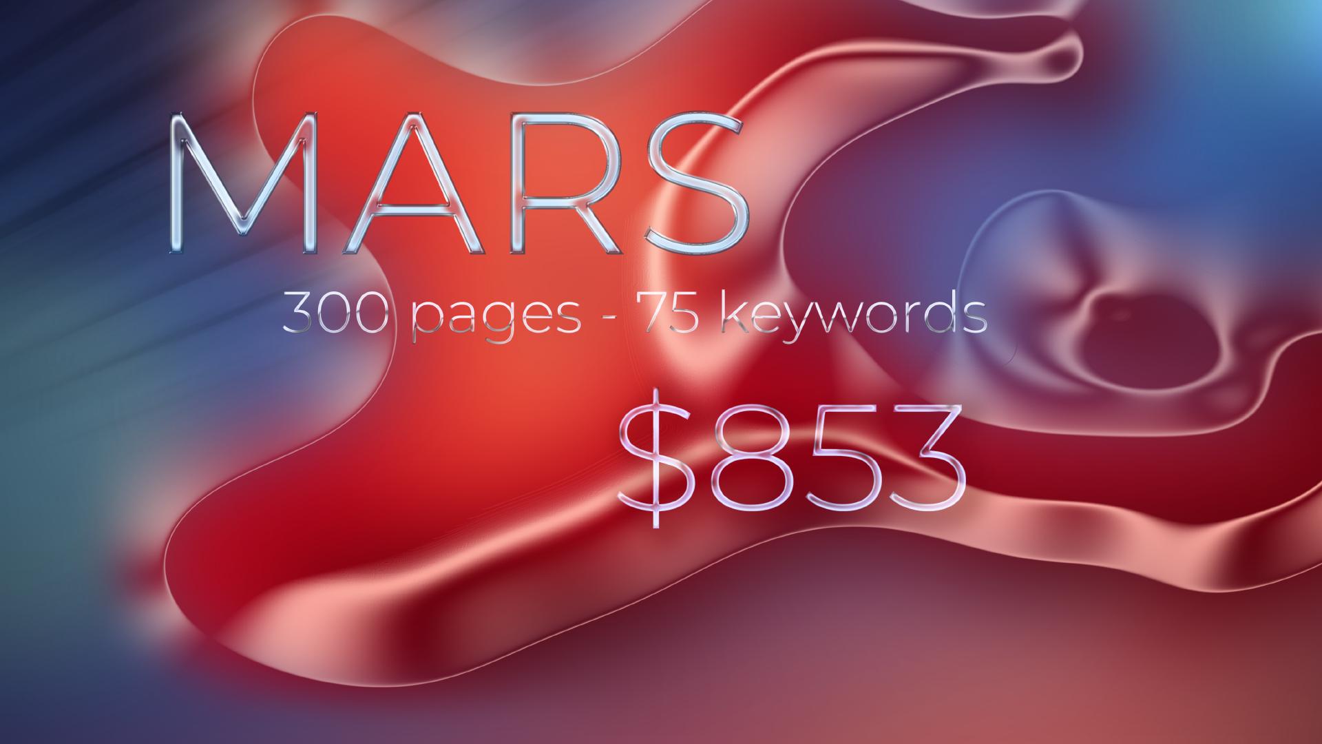 SEO package 'Mars': 300 pages - 75 keywords for $853